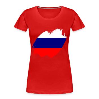 Russland Flagge Vintage Russische Fahne Used Look - Frauen Premium Bio T-Shirt - Rot - Vorne - Mia (176cm)