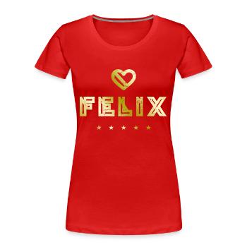 Felix Herz - Women's Premium Organic T-Shirt - red - Front - Mia (176cm)
