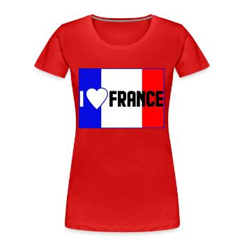 j'adore la France - T-shirt bio Premium Femme - rouge - Devant - Mia (176cm)