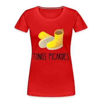 tongs picardes - T-shirt bio Premium Femme - rouge - Devant - Mia (176cm)