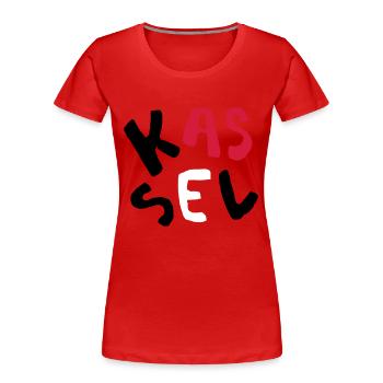Kassel - Women's Premium Organic T-Shirt - red - Front - Mia (176cm)