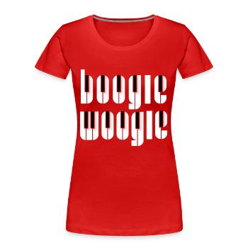 Boogie Woogie Piano keys design - Women's Premium Organic T-Shirt - red - Front - Mia (176cm)