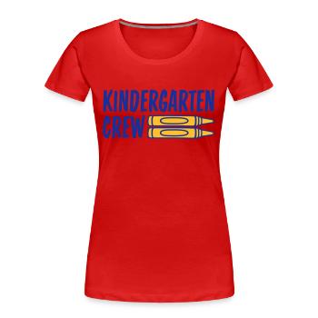 Kindergarten Crew Buntstift Team - Frauen Premium Bio T-Shirt - Rot - Vorne - Mia (176cm)