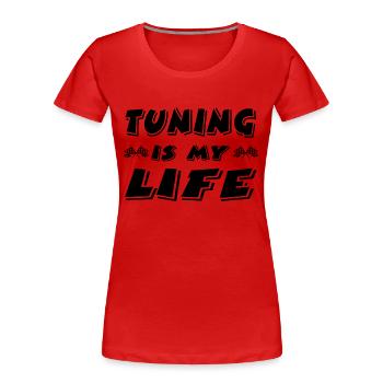 Tuning - Women's Premium Organic T-Shirt - red - Front - Mia (176cm)