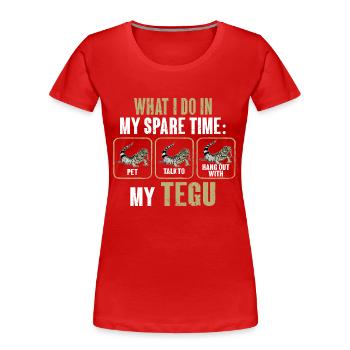 Tegu Eidechse Reptil Herpetologe - Frauen Premium Bio T-Shirt - Rot - Vorne - Mia (176cm)
