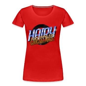 Dog Friendly Guenon Cat Long Sleeve Shirts - Women's Premium Organic T-Shirt - red - Front - Mia (176cm)