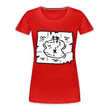 Pirate map - T-shirt bio Premium Femme - rouge - Devant - Mia (176cm)