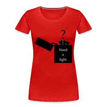 Lighter - picture with lettering - Women's Premium Organic T-Shirt - red - Front - Mia (176cm)