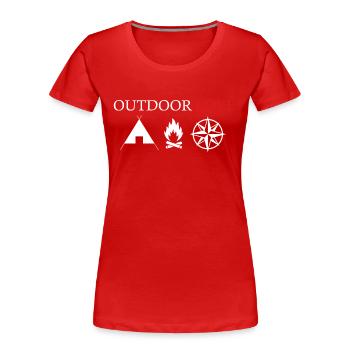 Adventure Travel Hiking Mountain - Women's Premium Organic T-Shirt - red - Front - Mia (176cm)