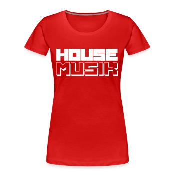 musique dance house musik cadeau - T-shirt bio Premium Femme - rouge - Devant - Mia (176cm)