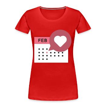 Calendrier du cœur - T-shirt bio Premium Femme - rouge - Devant - Mia (176cm)