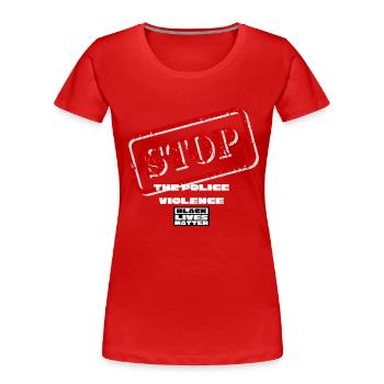 BLM 2 - Frauen Premium Bio T-Shirt - Rot - Vorne - Mia (176cm)
