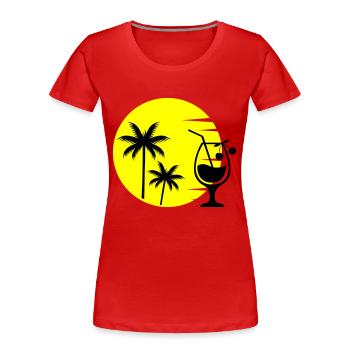 Cocktail Sunset - Frauen Premium Bio T-Shirt - Rot - Vorne - Mia (176cm)