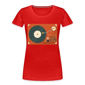 Record player - Women's Premium Organic T-Shirt - red - Front - Mia (176cm)