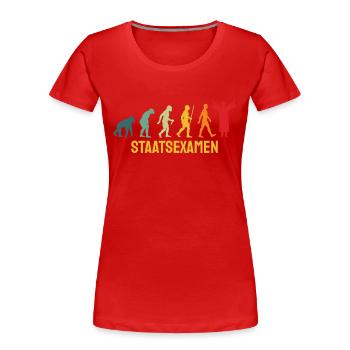 Staatsexamen Geschafft Evolution - Frauen Premium Bio T-Shirt - Rot - Vorne - Mia (176cm)