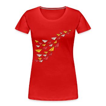 Paper airplanes - Women's Premium Organic T-Shirt - red - Front - Mia (176cm)