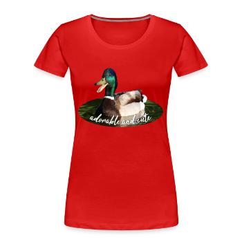 Ente Stockente - Frauen Premium Bio T-Shirt - Rot - Vorne - Mia (176cm)