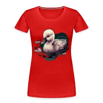 Bébé cygne Oiseau Poussin - T-shirt bio Premium Femme - rouge - Devant - Mia (176cm)