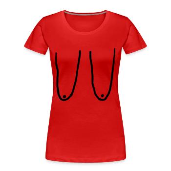 Boobs boobs chest - Women's Premium Organic T-Shirt - red - Front - Mia (176cm)