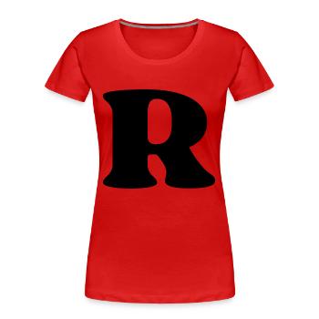 Lettre r - T-shirt bio Premium Femme - rouge - Devant - Mia (176cm)