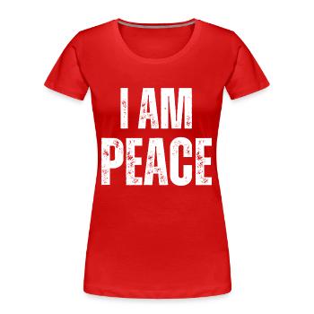 I come in peace im peace couples - Frauen Premium Bio T-Shirt - Rot - Vorne - Mia (176cm)