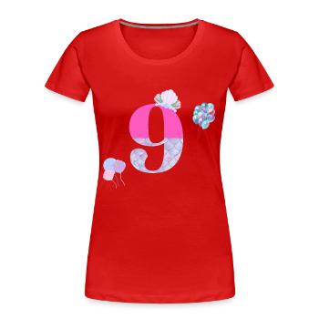9th birthday mermaid - Women's Premium Organic T-Shirt - red - Front - Mia (176cm)