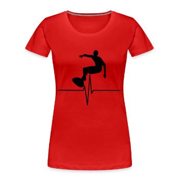 Surfen auf der Herzfrequenz - Frauen Premium Bio T-Shirt - Rot - Vorne - Mia (176cm)
