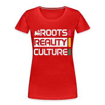 Reggae Musik Rastafari Jamaika - Frauen Premium Bio T-Shirt - Rot - Vorne - Mia (176cm)