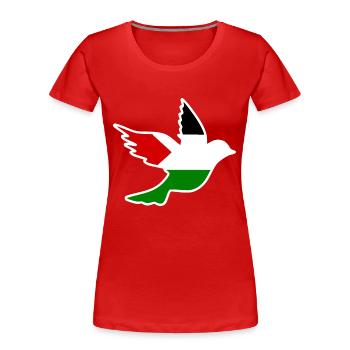 Free palestine - T-shirt bio Premium Femme - rouge - Devant - Mia (176cm)