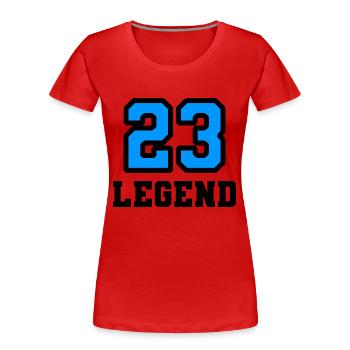 Legende 23 - T-shirt bio Premium Femme - rouge - Devant - Mia (176cm)