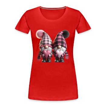Pink Valentine Gnome 14 entfernen Vorschau - Frauen Premium Bio T-Shirt - Rot - Vorne - Mia (176cm)