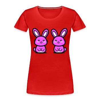 Osterhase Ostern - Frauen Premium Bio T-Shirt - Rot - Vorne - Mia (176cm)