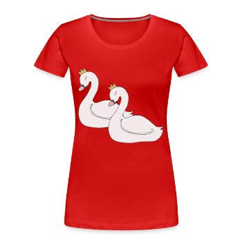 schwan 2fach - Frauen Premium Bio T-Shirt - Rot - Vorne - Mia (176cm)