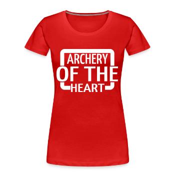 emotional intimacy archery practice - Frauen Premium Bio T-Shirt - Rot - Vorne - Mia (176cm)