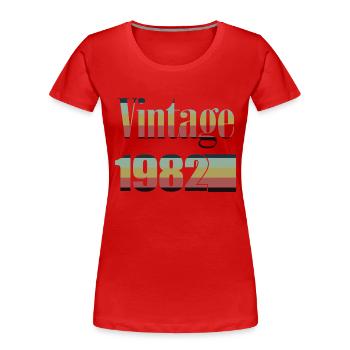 1982 anniversaire 1982 né en 1982 anniversaire - T-shirt bio Premium Femme - rouge - Devant - Mia (176cm)