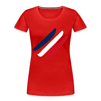 Drapeau de la France - T-shirt bio Premium Femme - rouge - Devant - Mia (176cm)