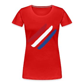 Drapeau des Pays-Bas - Rayures de style - T-shirt bio Premium Femme - rouge - Devant - Mia (176cm)