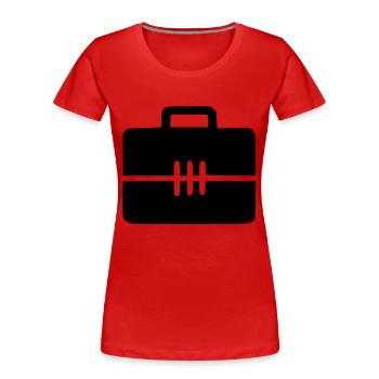 Porte-documents Icône de bureau Icône minimale Vecteur - T-shirt bio Premium Femme - rouge - Devant - Mia (176cm)