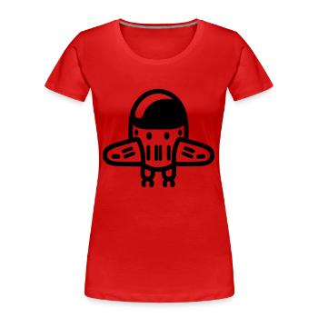 fliegende Untertasse - Frauen Premium Bio T-Shirt - Rot - Vorne - Mia (176cm)