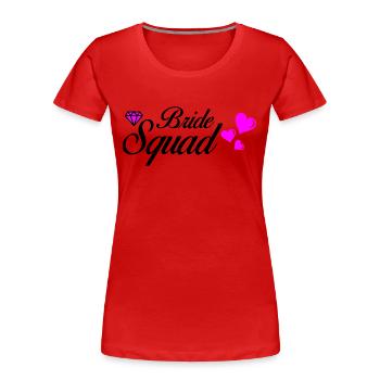 Escouade de la mariée 02 - T-shirt bio Premium Femme - rouge - Devant - Mia (176cm)
