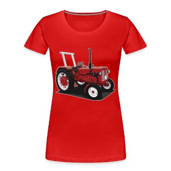 Classic Tractor // Bulldog // Illustration - Frauen Premium Bio T-Shirt - Rot - Vorne - Mia (176cm)