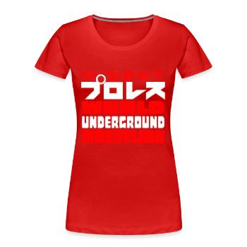 World Underground Wrestling - T-shirt bio Premium Femme - rouge - Devant - Mia (176cm)
