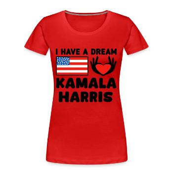 Kamala Harris, présidente de Hearthand - T-shirt bio Premium Femme - rouge - Devant - Mia (176cm)