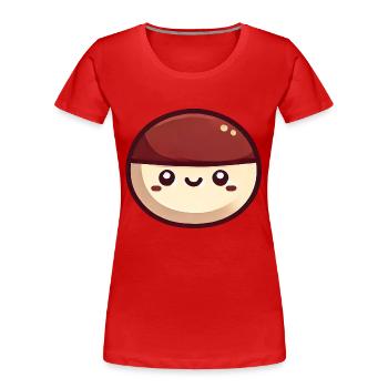 Kastanie - Frauen Premium Bio T-Shirt - Rot - Vorne - Mia (176cm)