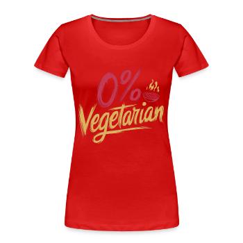 0% Vegetarian 11 - Frauen Premium Bio T-Shirt - Rot - Vorne - Mia (176cm)