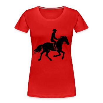 Reiter Pferd Reiter - Frauen Premium Bio T-Shirt - Rot - Vorne - Mia (176cm)