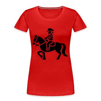 Reiter Pferd Reiter - Frauen Premium Bio T-Shirt - Rot - Vorne - Mia (176cm)