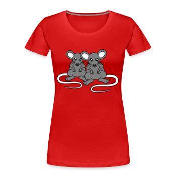 Two Nasty Mice Angry Frustrated Sour Aggressive - Women's Premium Organic T-Shirt - red - Front - Mia (176cm)