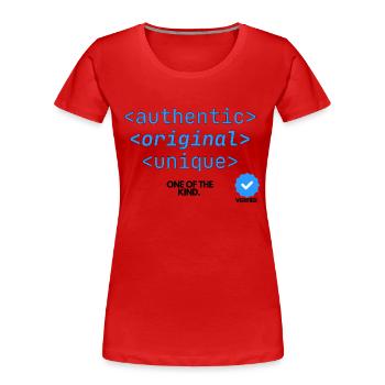 Authentisches Original der Art - Frauen Premium Bio T-Shirt - Rot - Vorne - Mia (176cm)
