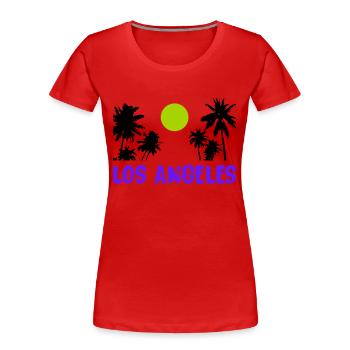 los angeles - Frauen Premium Bio T-Shirt - Rot - Vorne - Mia (176cm)